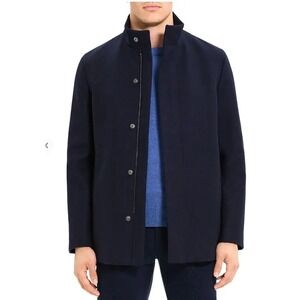 NWT Mens Theory Clarence Wool Melton Coat Navy Size XL
